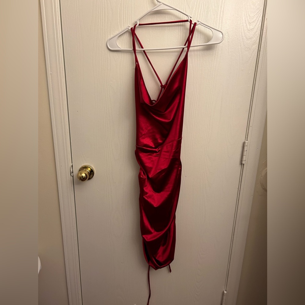 Windsor Red Satin Bodycon dress